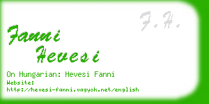 fanni hevesi business card